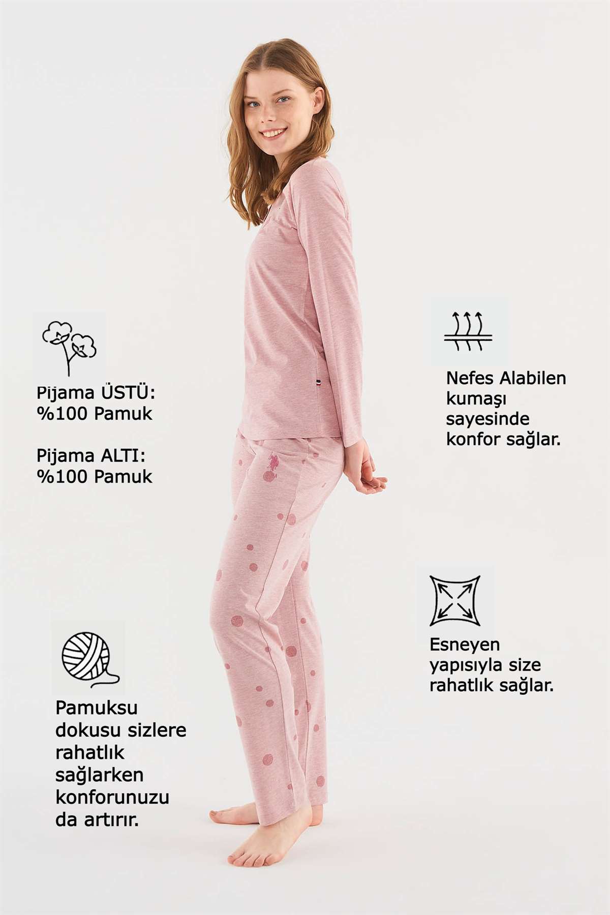 U.S. POLO Assn.Kadın Pembe Pijama Takımı indirimli fiyat seçenekleri ile  modcollection.com.tr 'de Pijama kategorisinde sizi bekliyor!