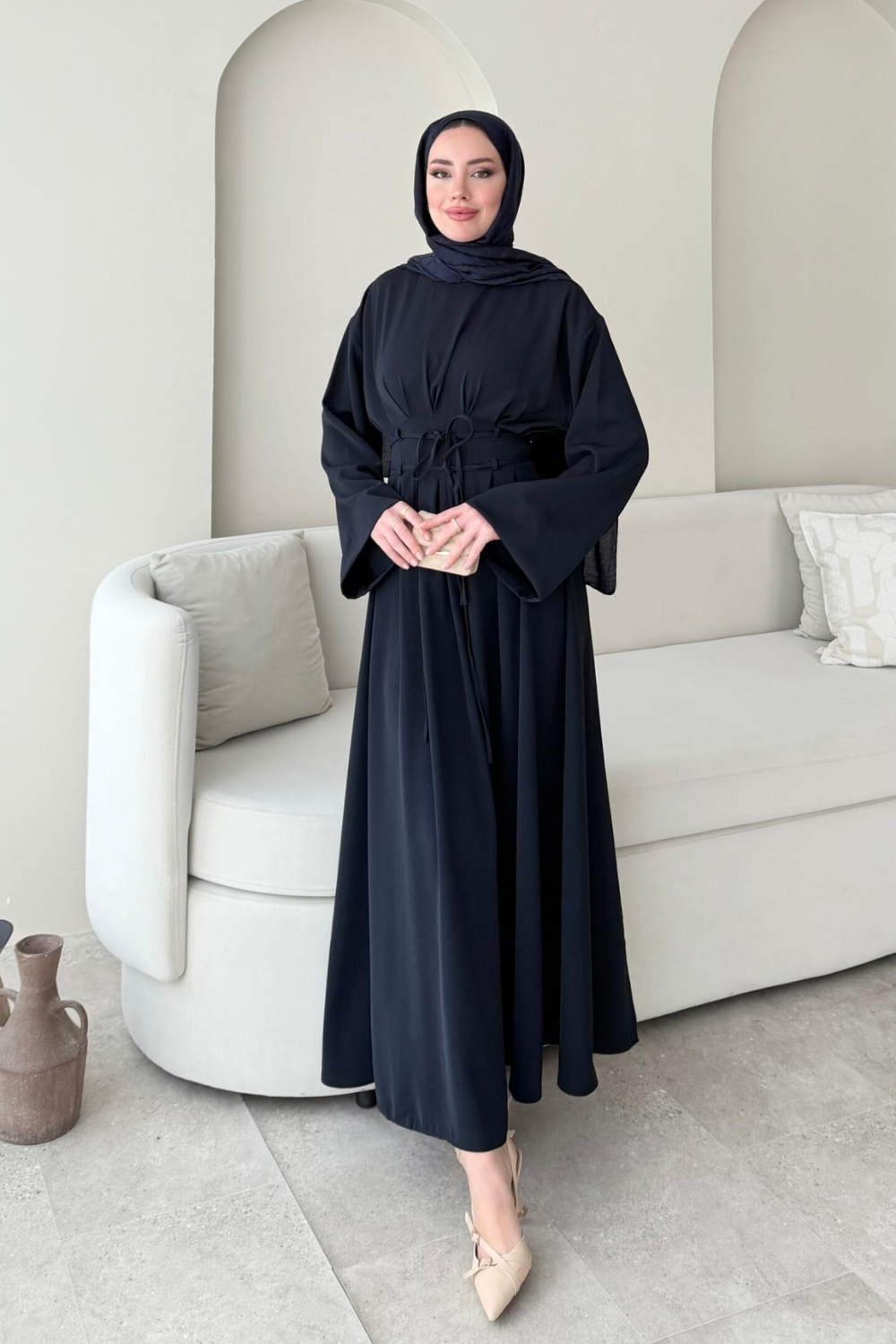 Elvis Bağlamalı Elbise Lacivert