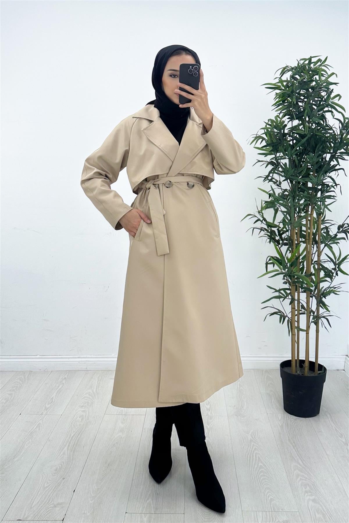 KatlıTrençkot Camel