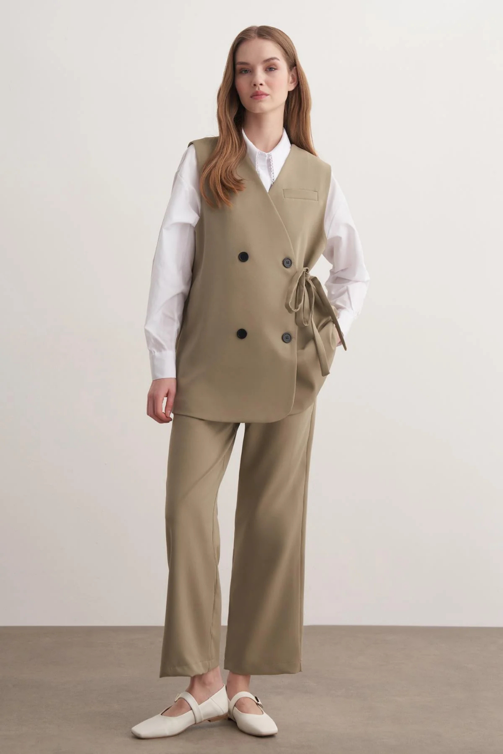 Monica Yelekli Takım Bej