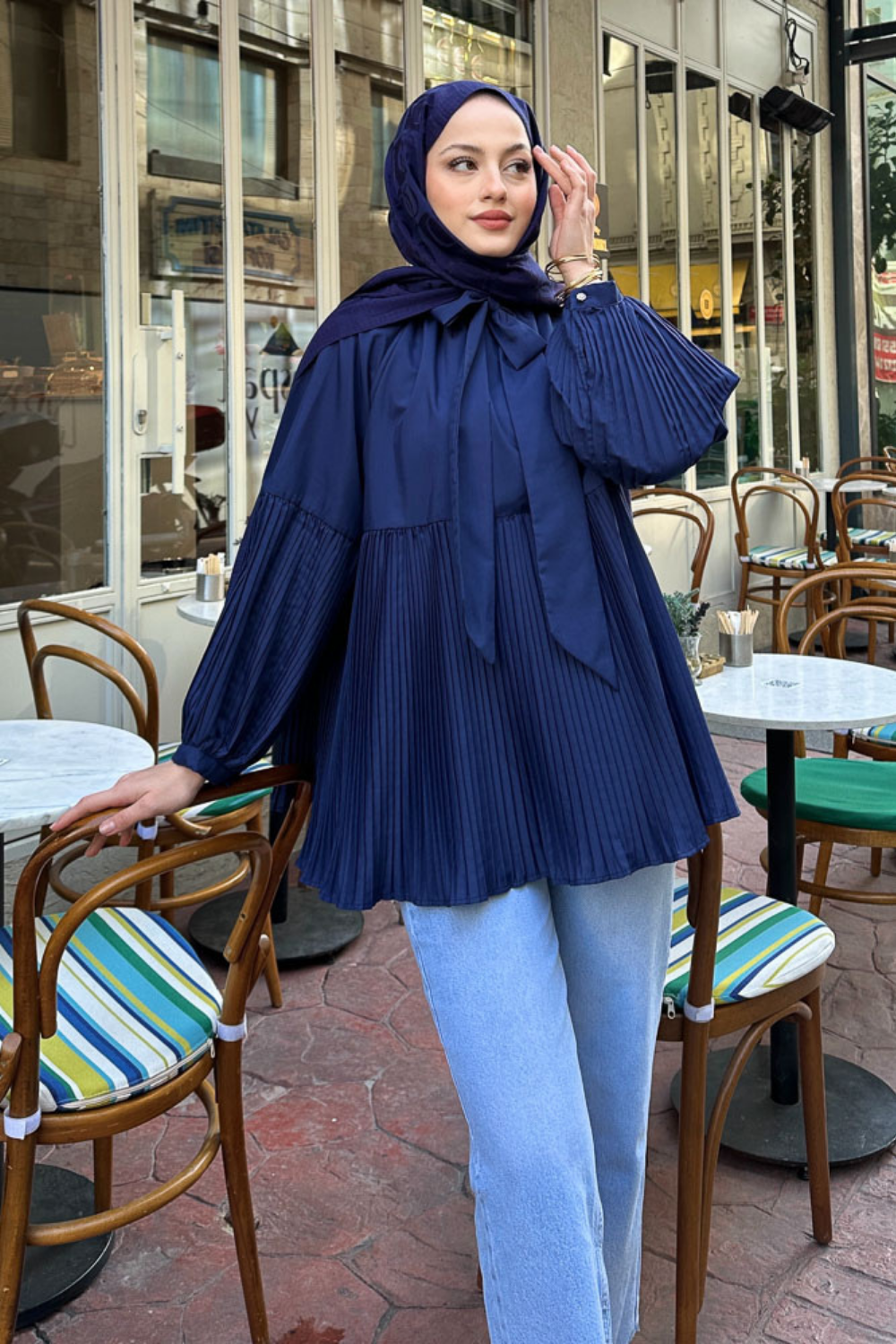 Piliseli Gömlek Lacivert