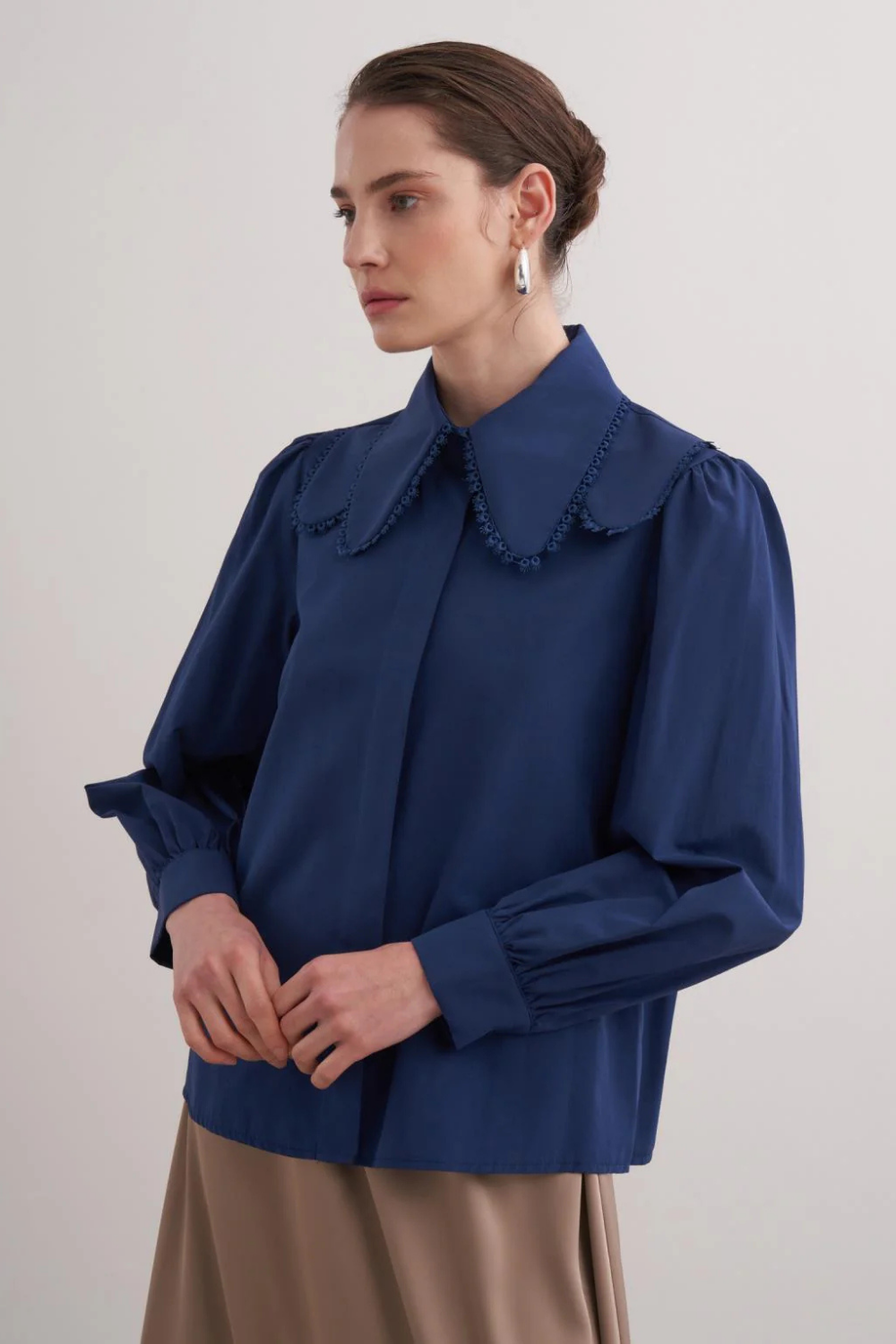Bebe Yaka Gömlek Lacivert