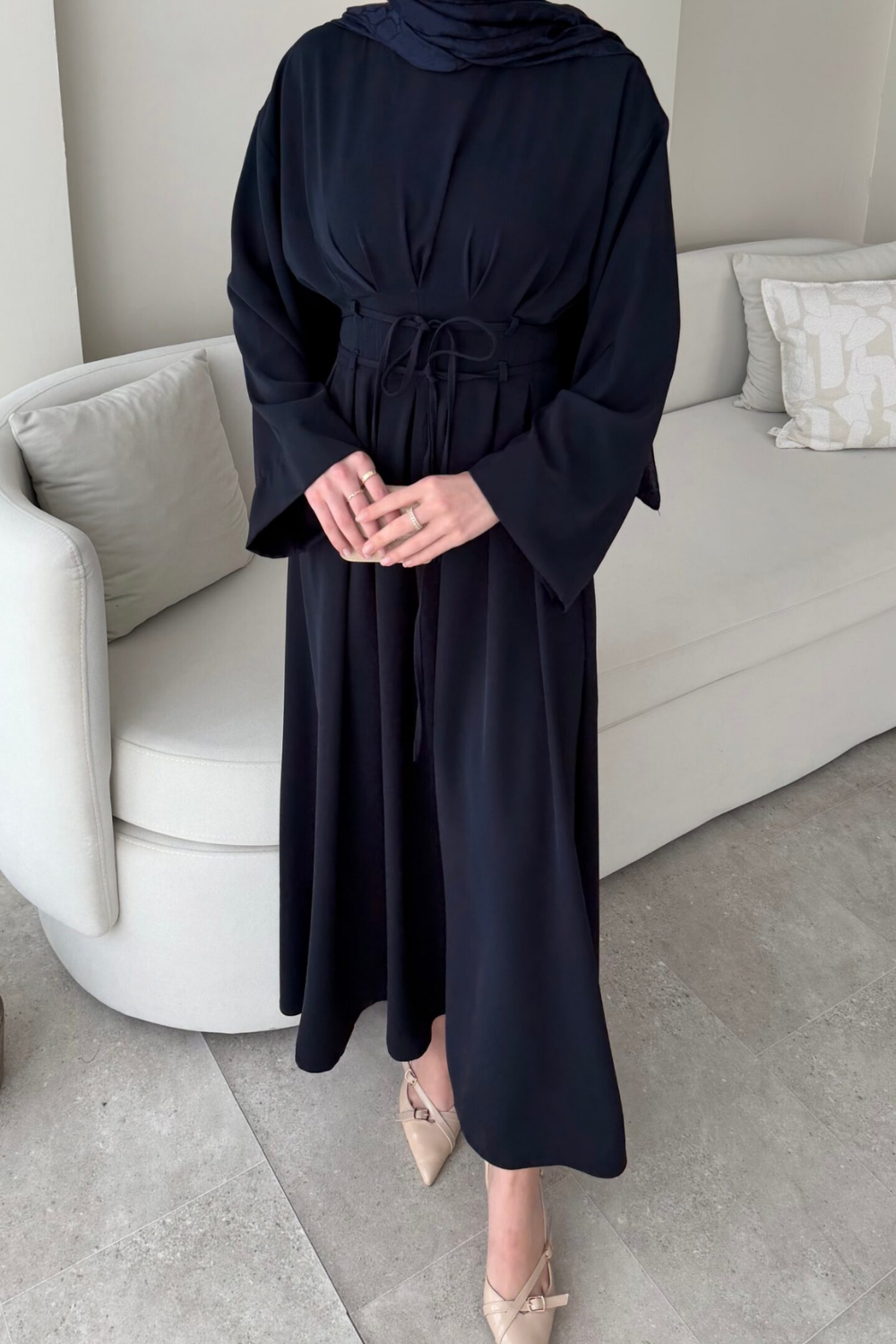 Elvis Bağlamalı Elbise Lacivert