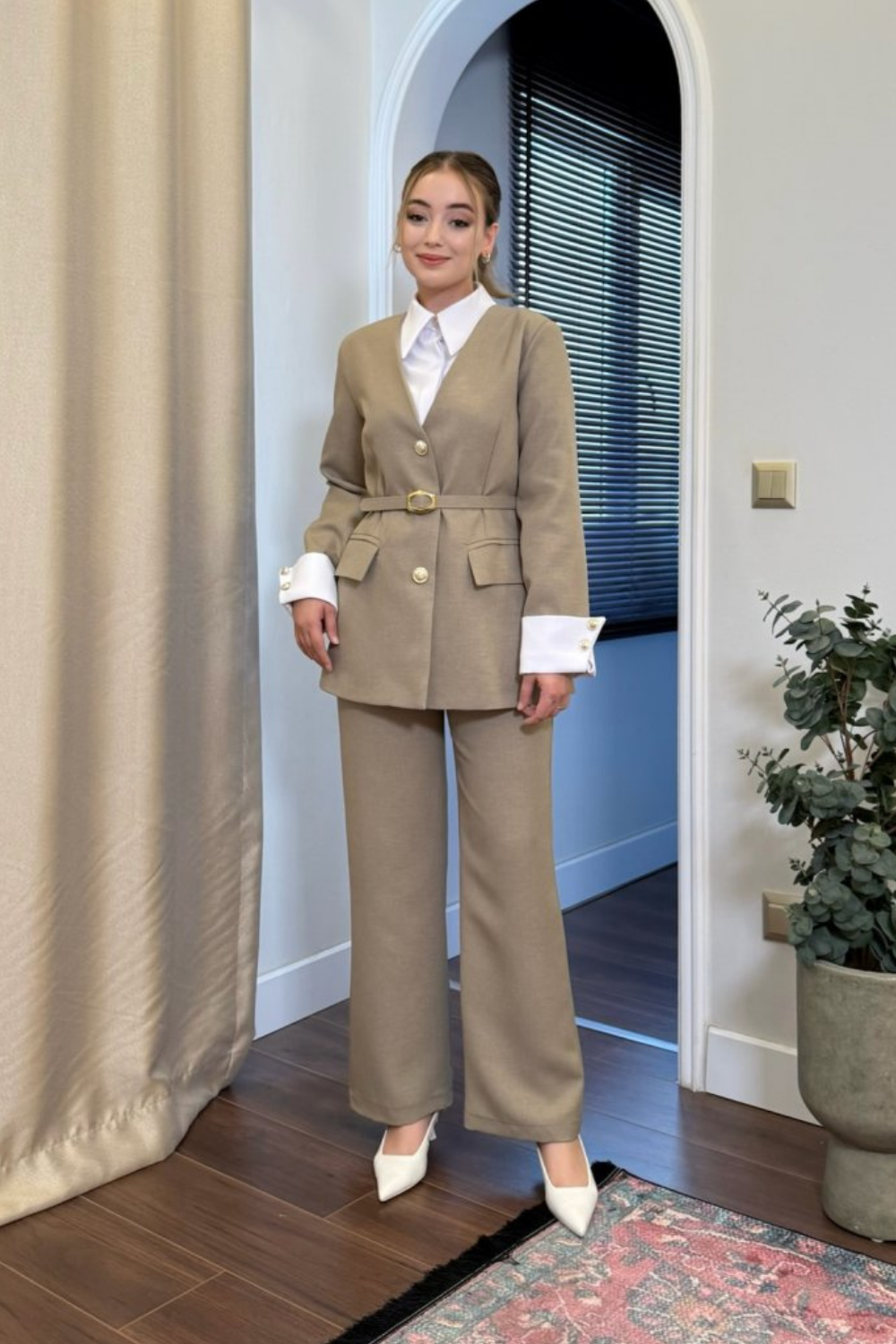 Gömlek Detay Takım Olive