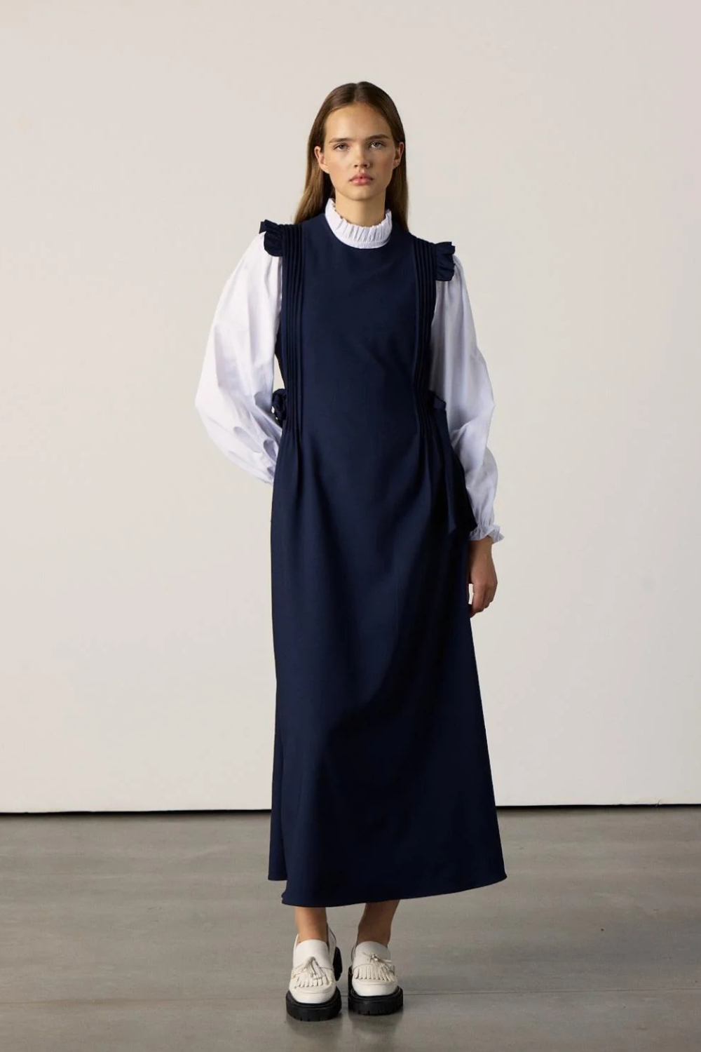 Gömlekli Elbise Lacivert
