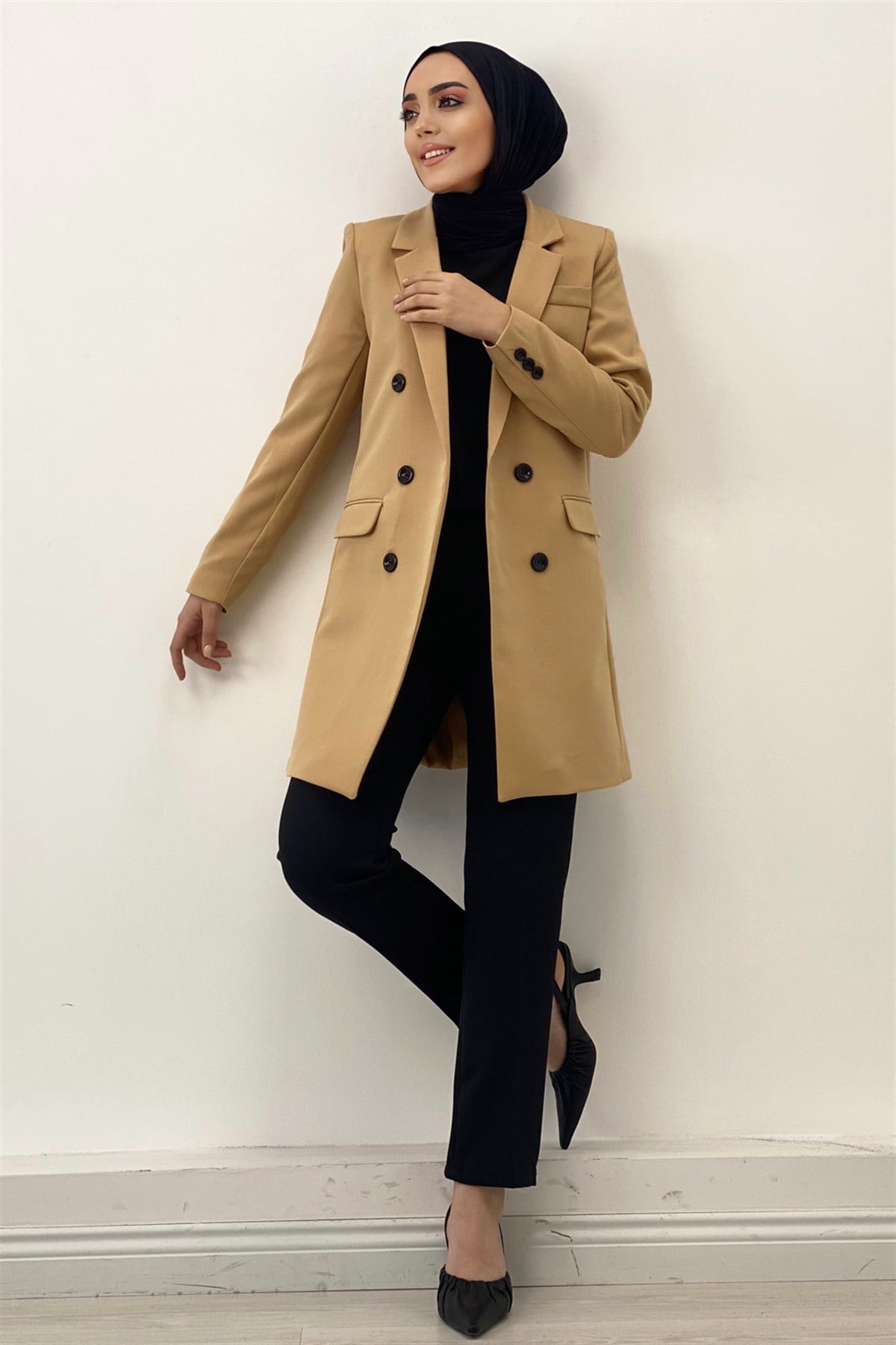 Kadın Blazer Ceket-Bej