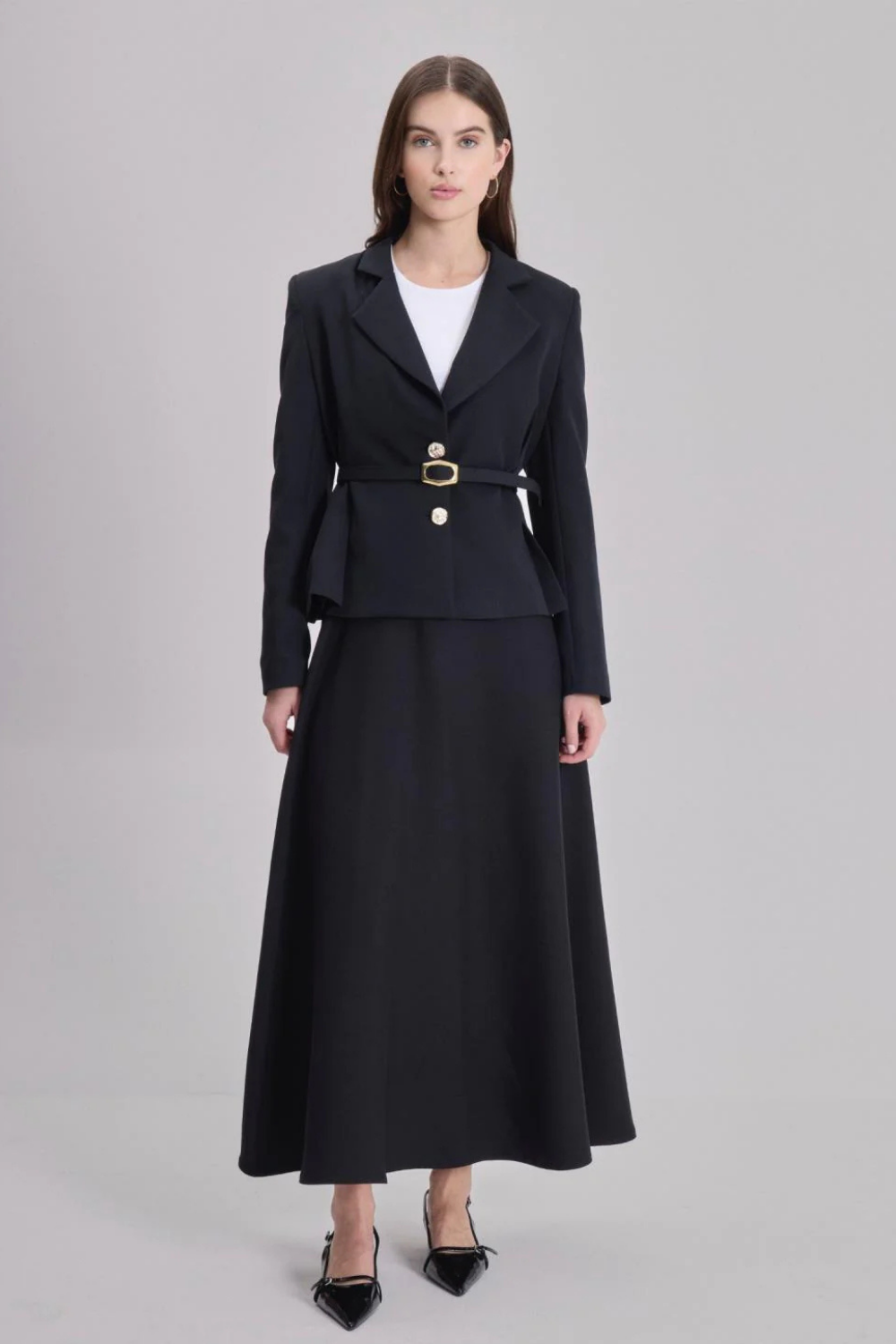 Kemerli Alt Üst Takım Siyah