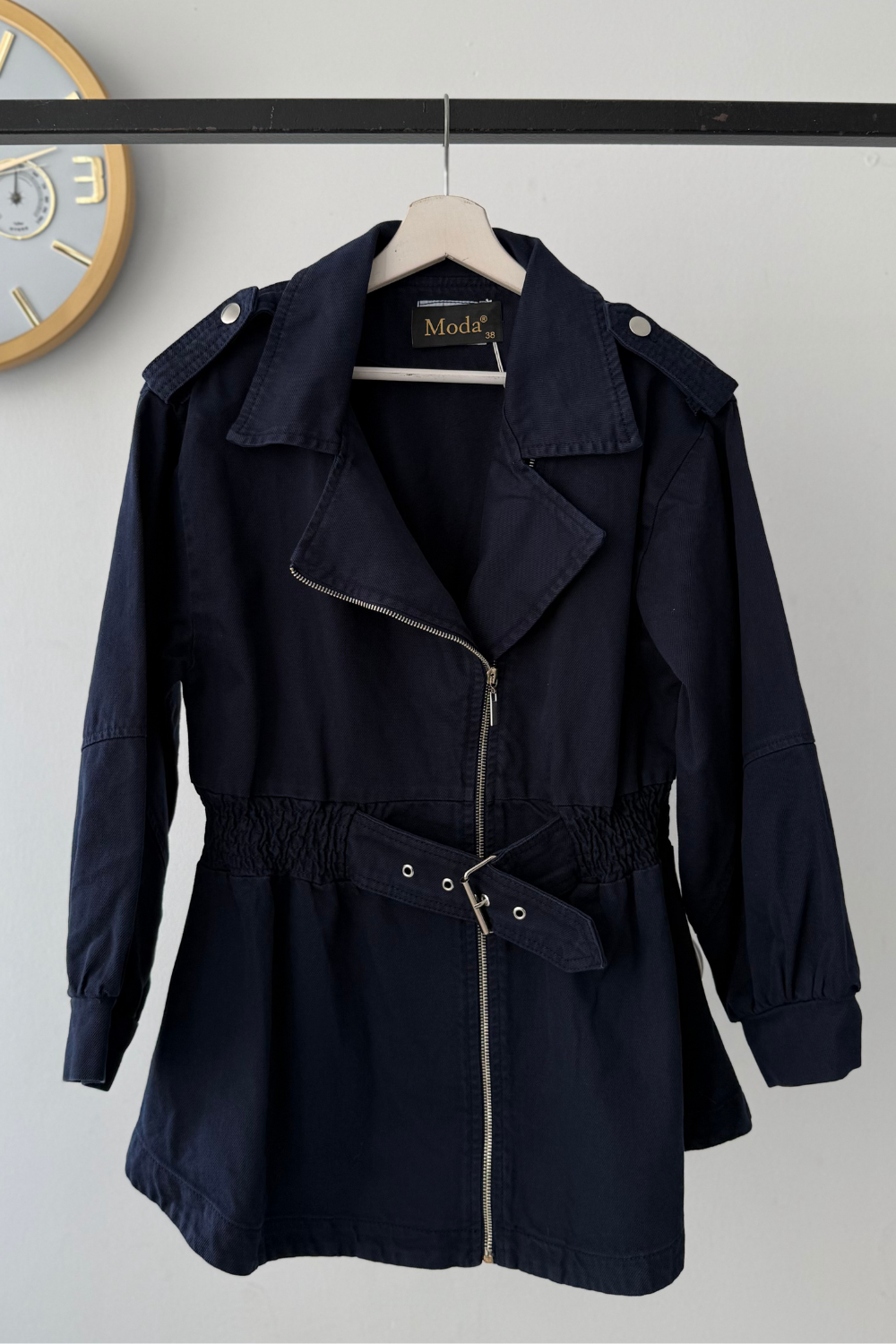 Kemerli Ceket Lacivert