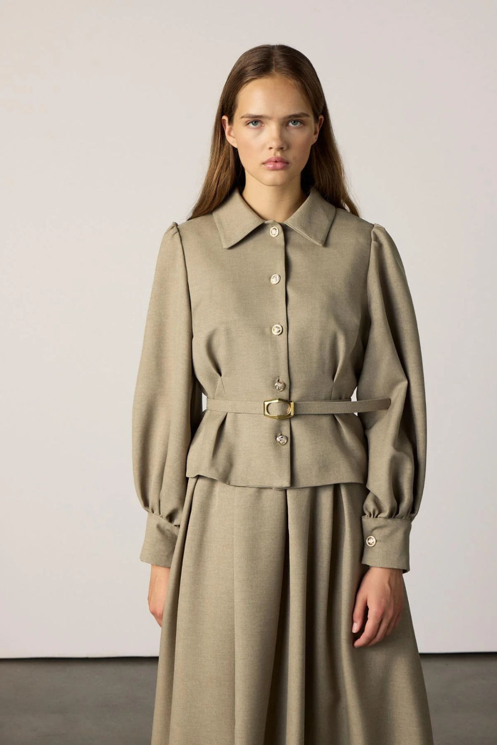 Kemerli Etekli Takım Vizon