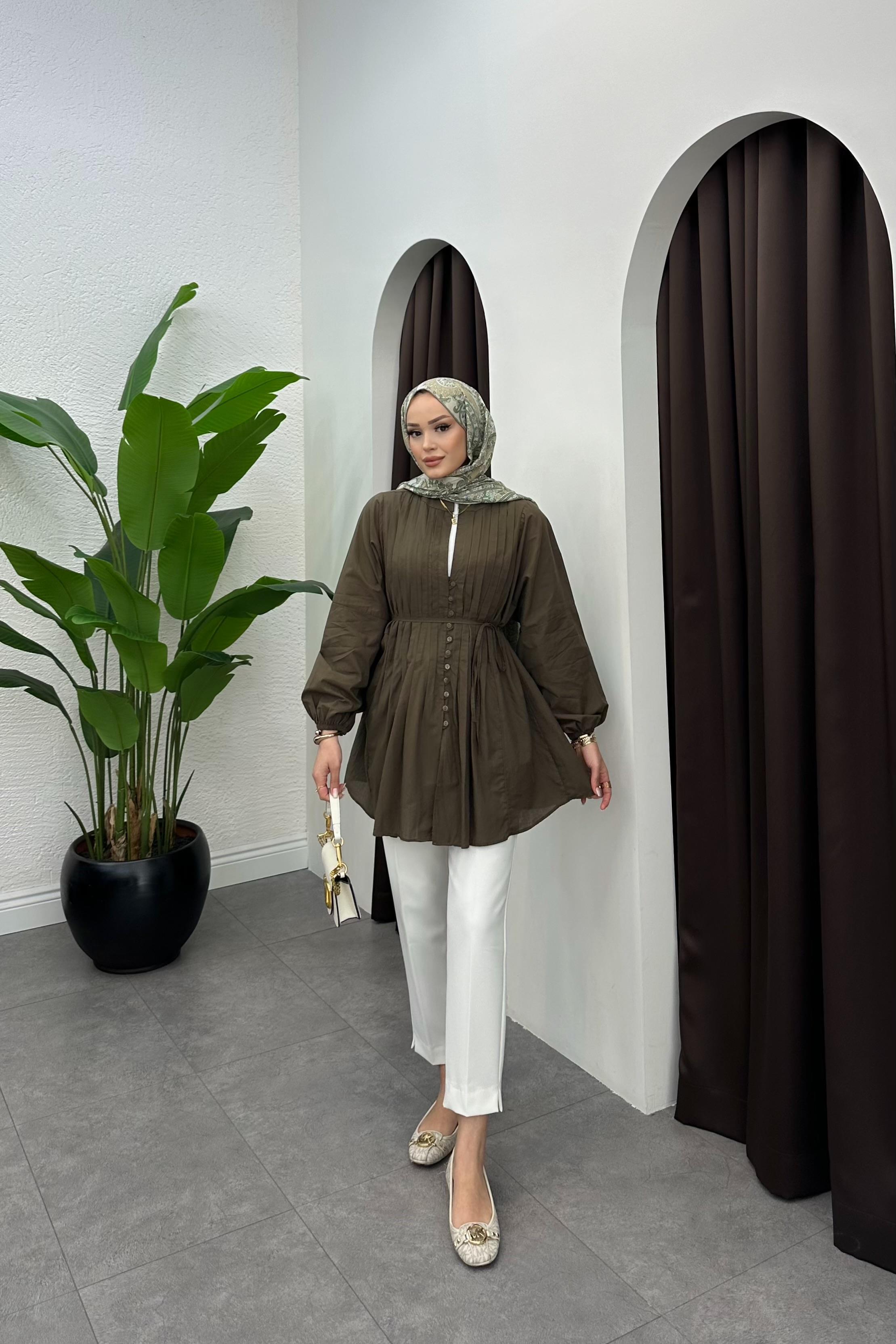 Nervür Detaylı Haki