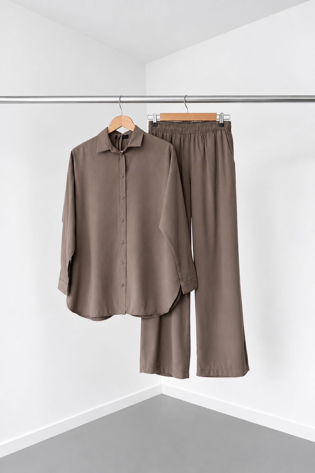 Pantolon Gömlek Takım Camel