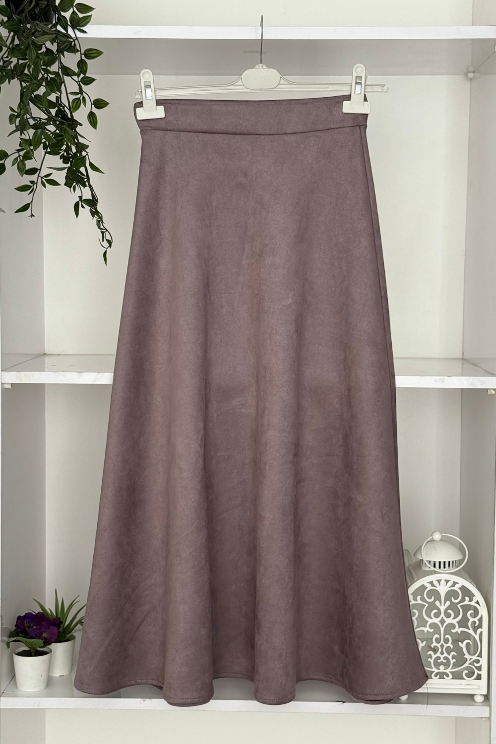Süet Etek Gri