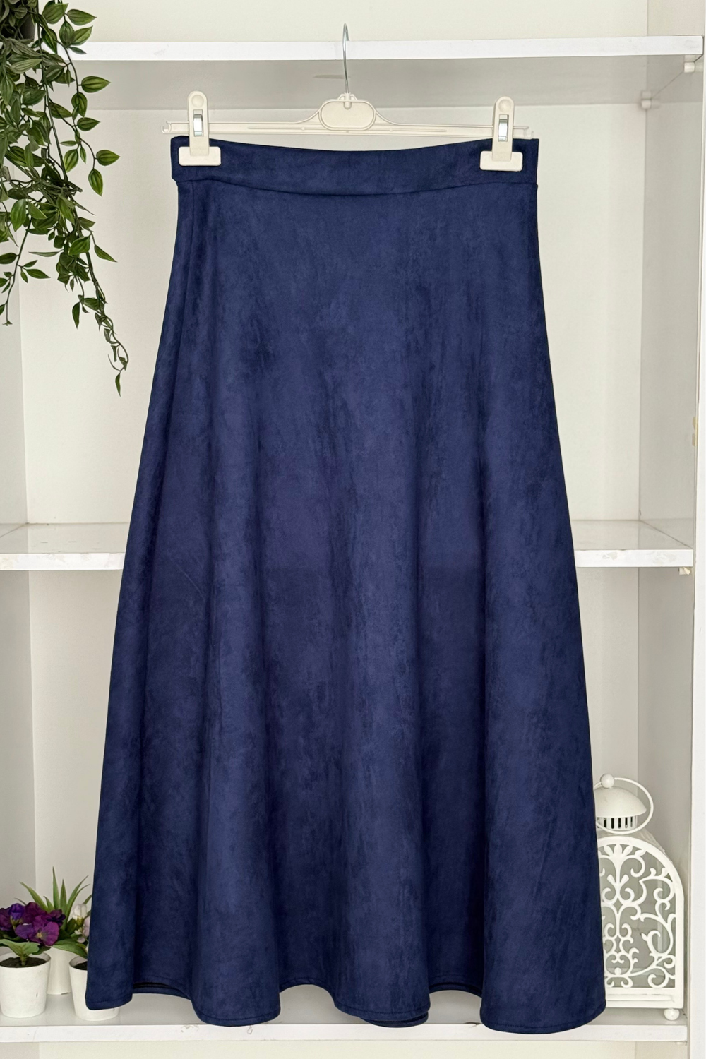 Süet Etek Lacivert