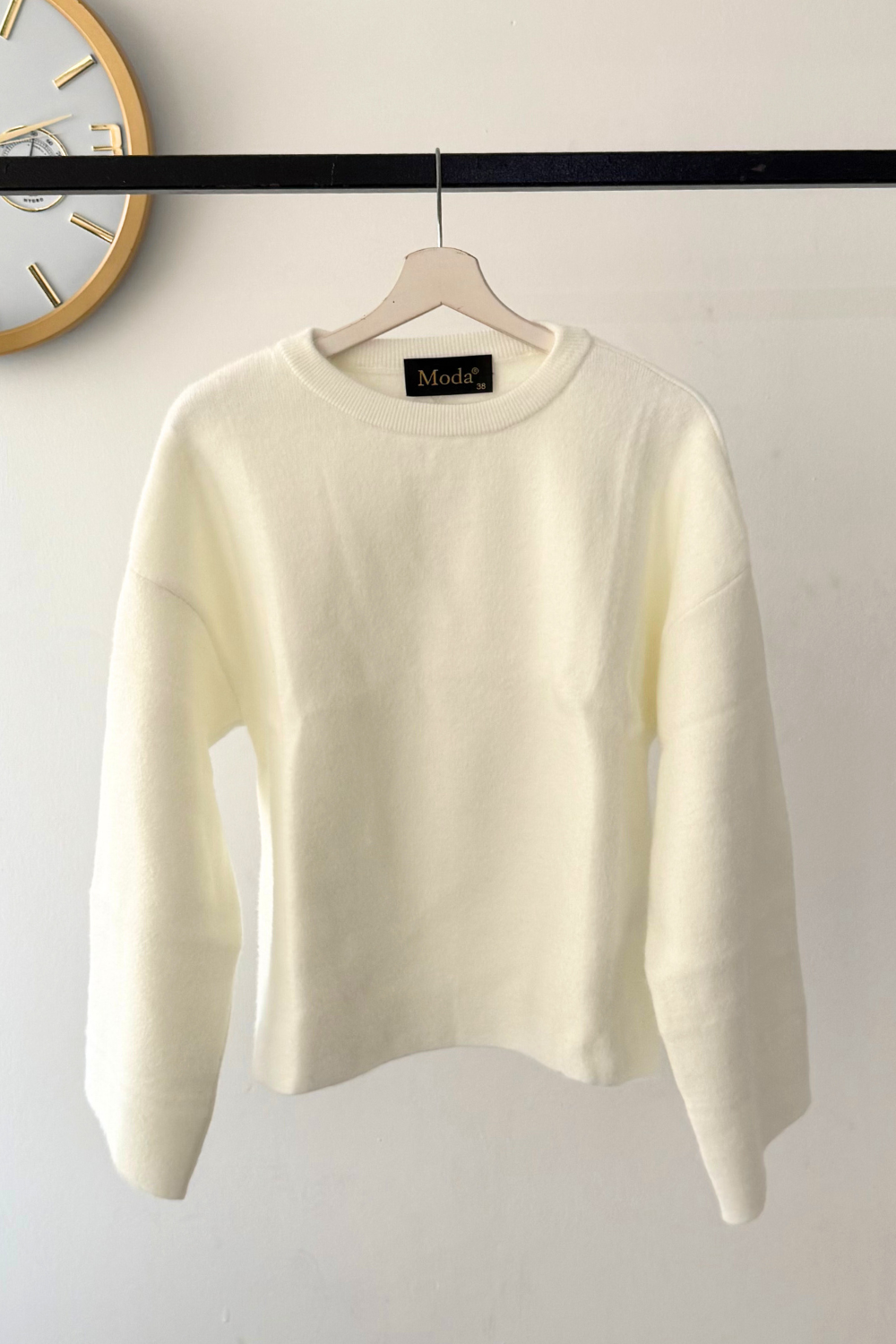 Triko Kısa Kazak Beyaz