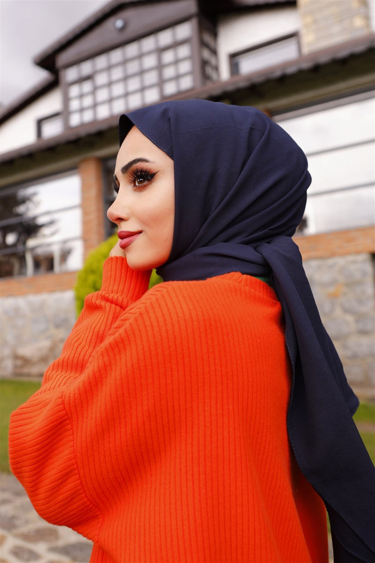 Vesta Pamuk Şal Lacivert