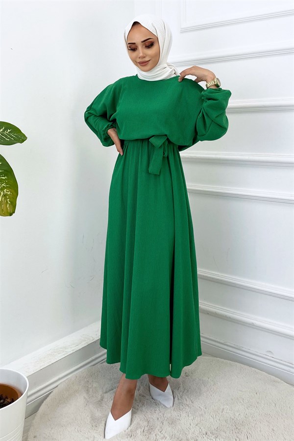 Örme Mevlana Elbise-Zümrüt Yeşili