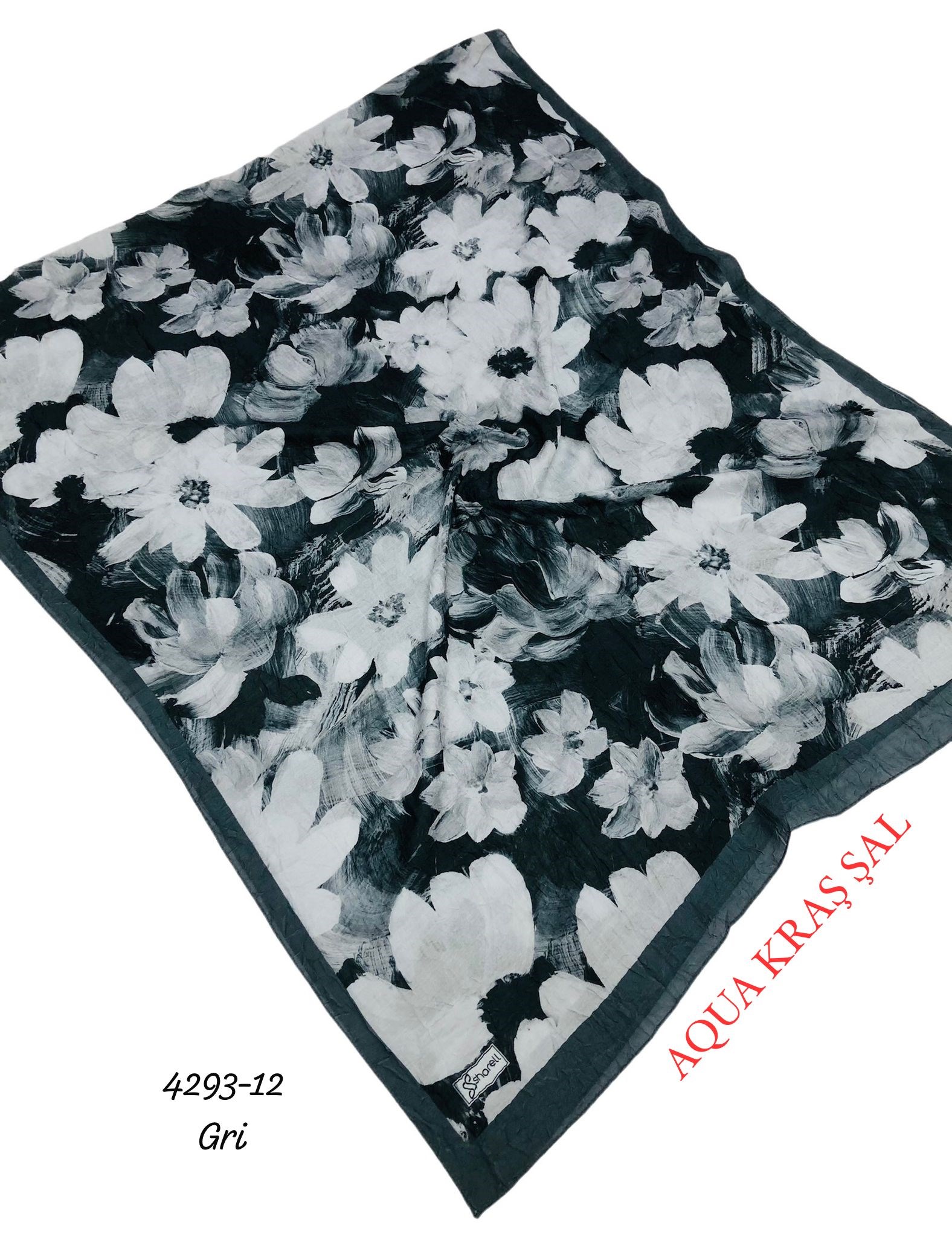 4293 Desenli Bambu (Aqua) Kraş Şal