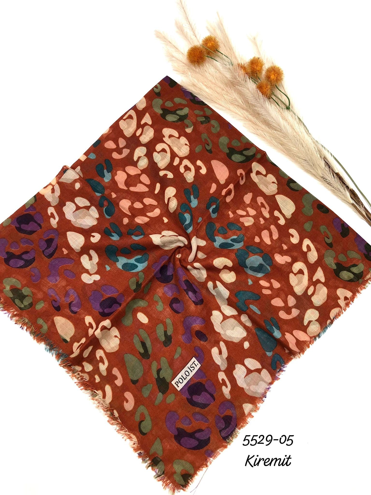 5529 Flamlı Pamuk Eşarp