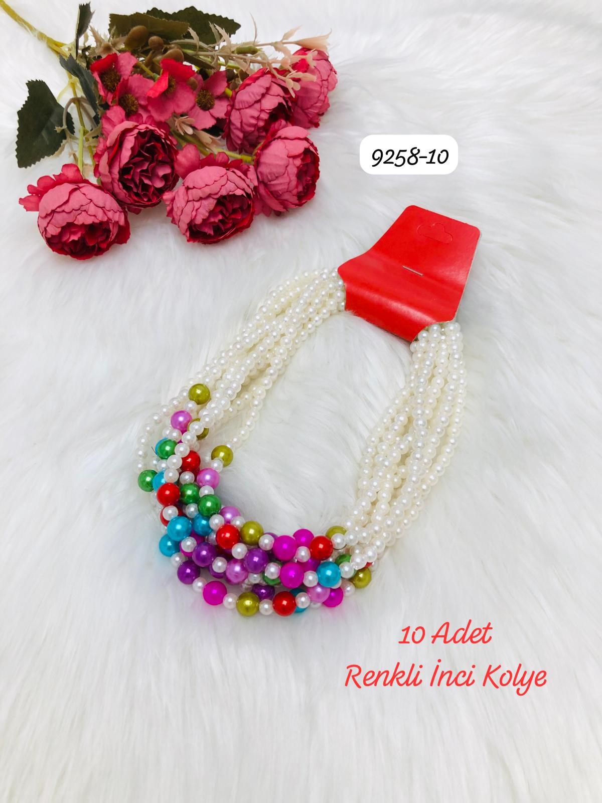9258 Renkli İnci Kolye