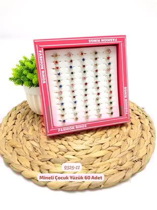 9325 Mineli Çocuk Yüzük 60 Adet