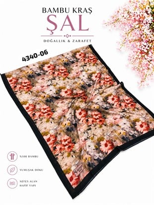 Desenli Bambu Kraş Şal