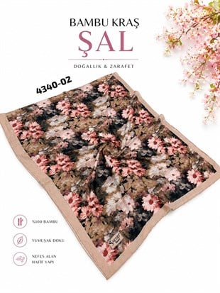 Desenli Bambu Kraş Şal