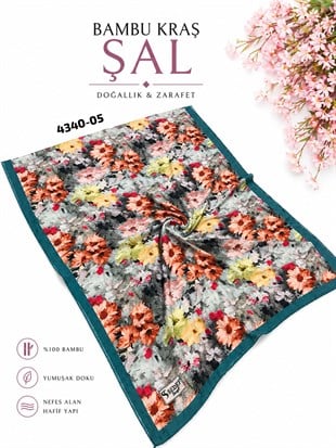 Desenli Bambu Kraş Şal