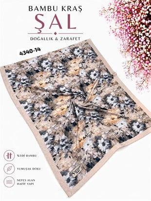 Desenli Bambu Kraş Şal