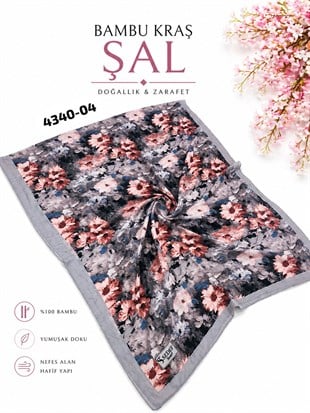 Desenli Bambu Kraş Şal