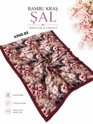 Desenli Bambu Kraş Şal