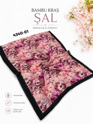 Desenli Bambu Kraş Şal