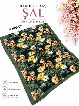 Desenli Bambu Kraş Şal