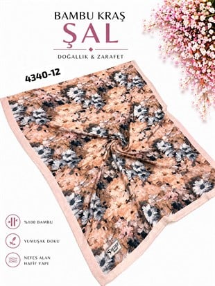 Desenli Bambu Kraş Şal