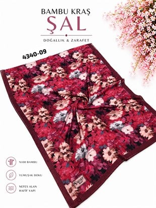 Desenli Bambu Kraş Şal