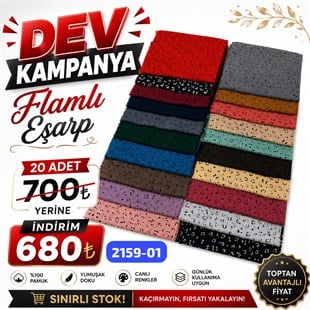 Kampanyalı Flamlı Eşarp