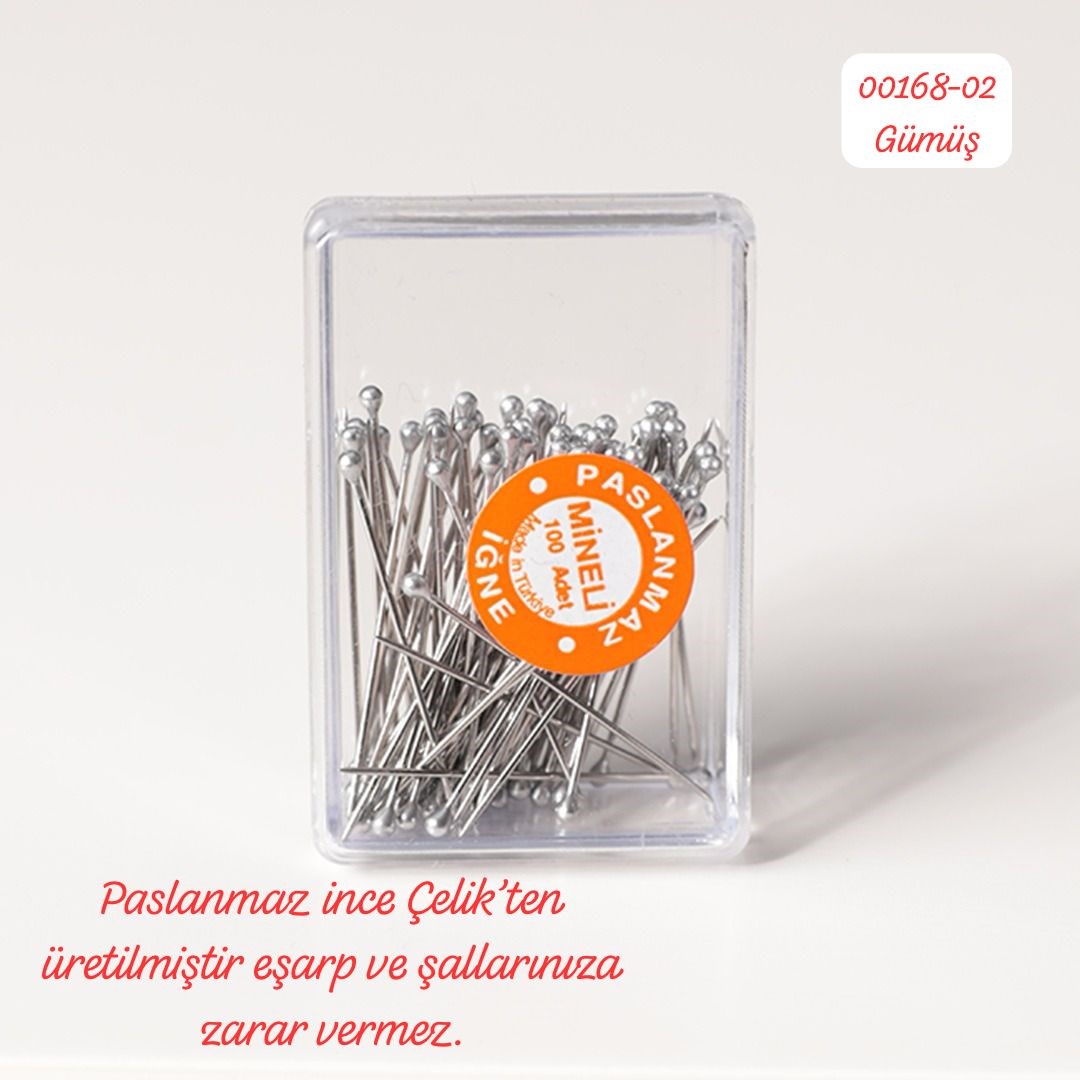 00168 (Paslanmaz) Mineli Toplu İğne