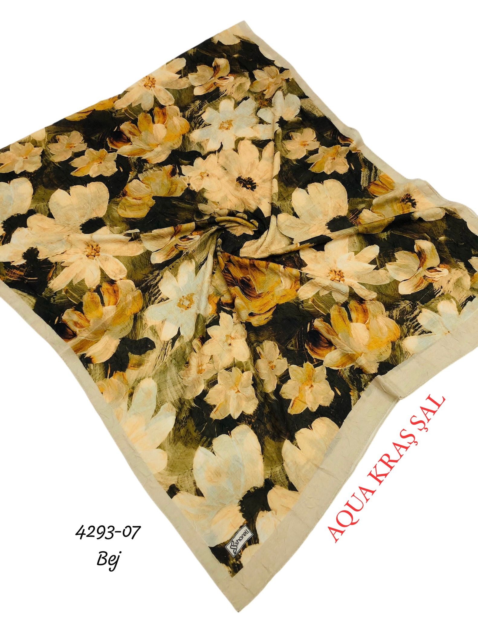 4293 Desenli Bambu (Aqua) Kraş Şal