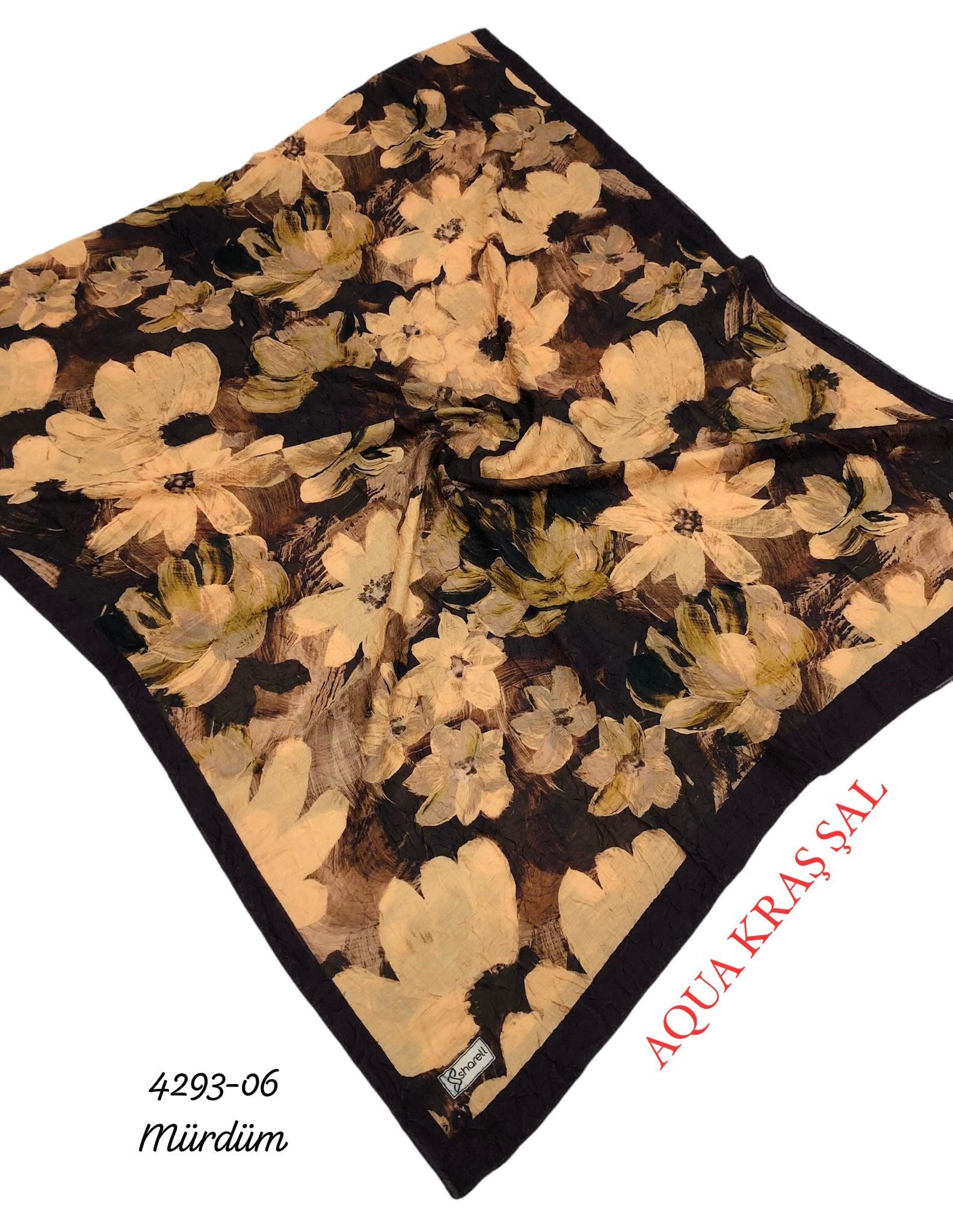 4293 Desenli Bambu (Aqua) Kraş Şal