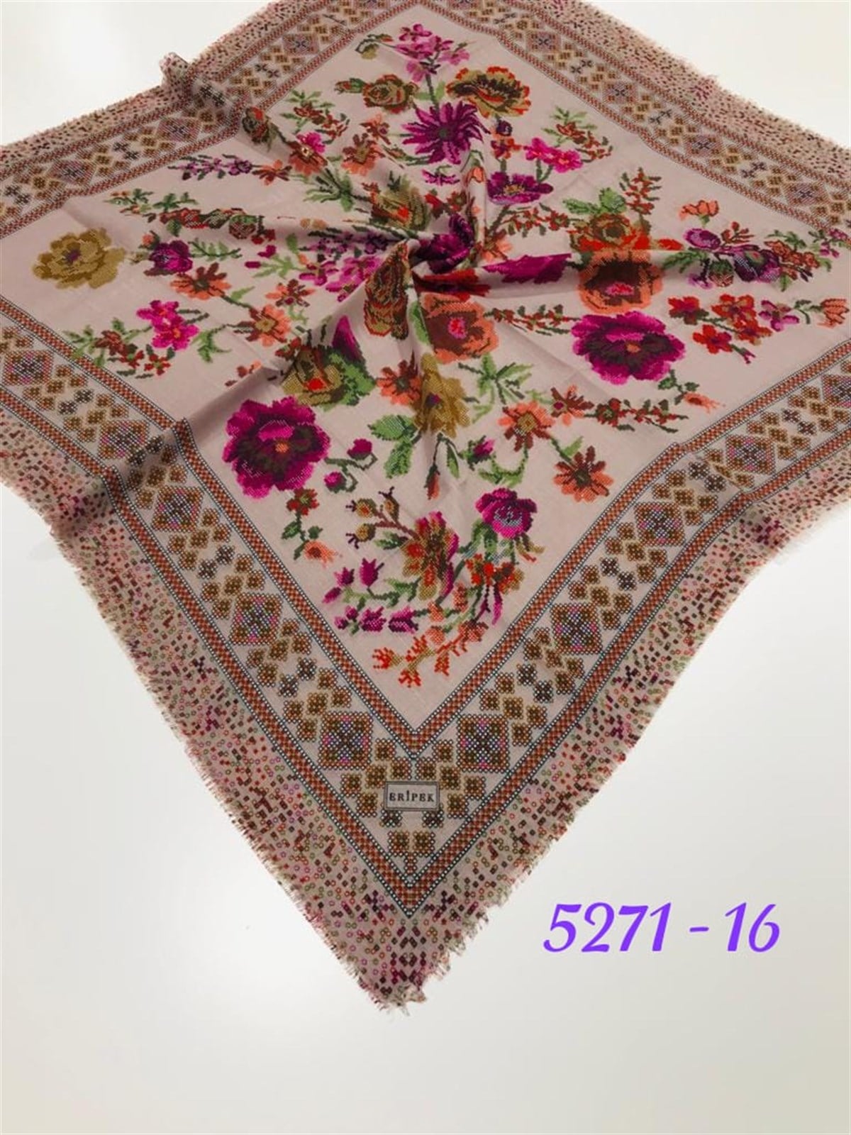 5271 Flamlı Pamuk Eşarp