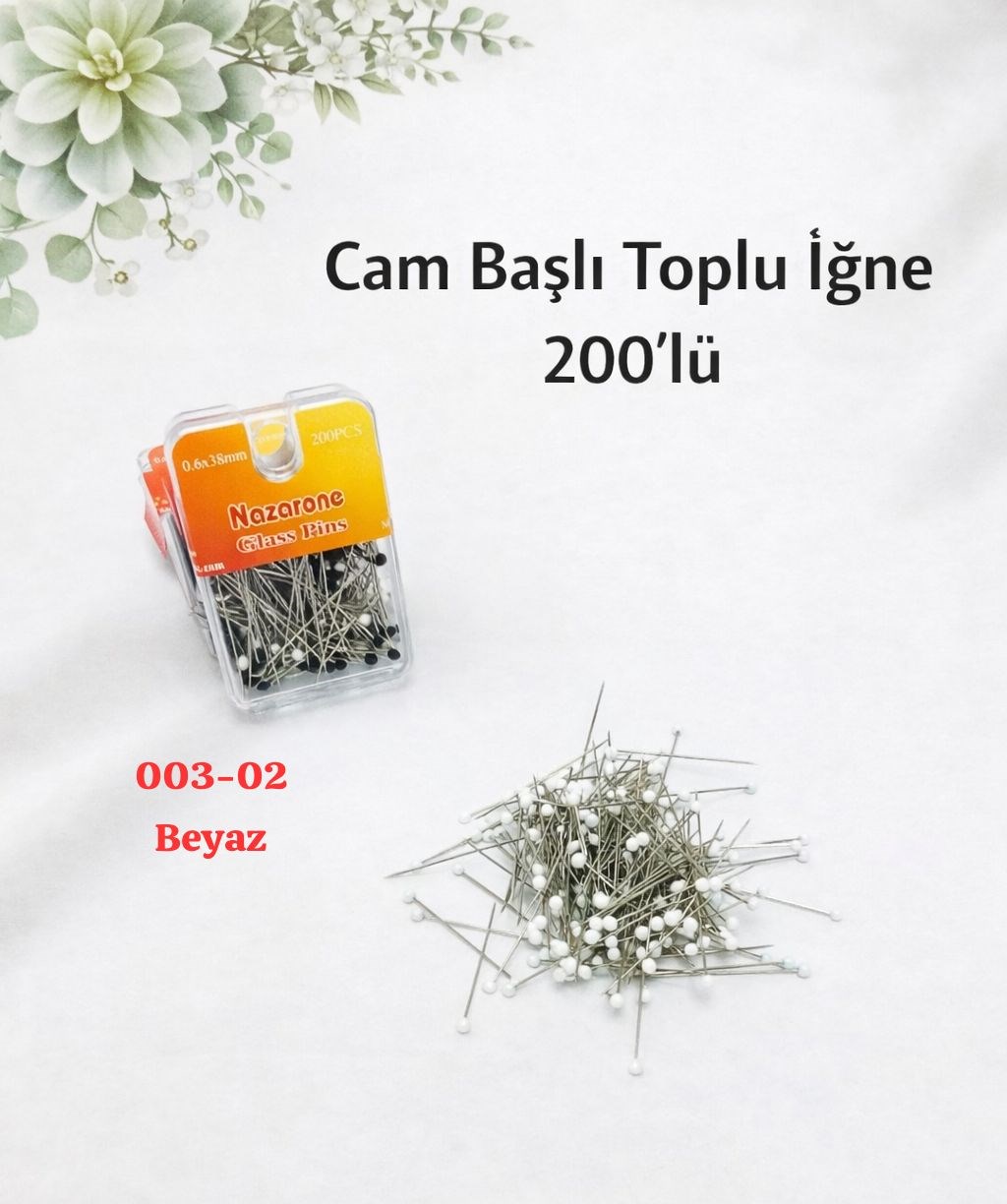 Cam Başlı Toplu İğne Büyük
