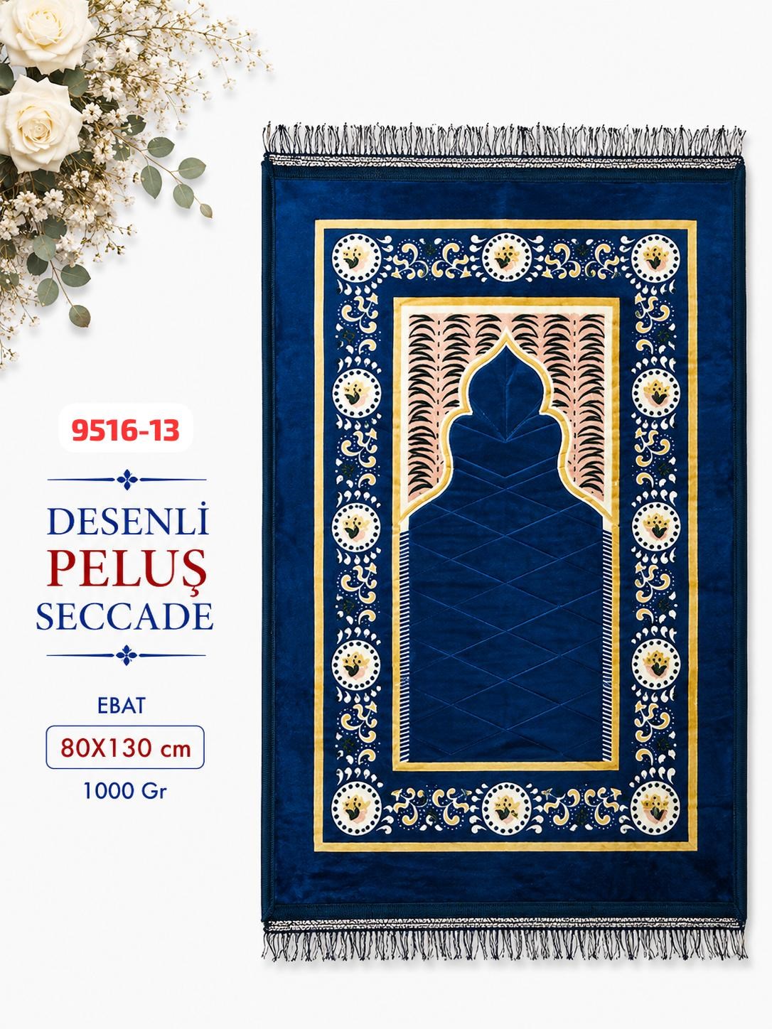 Desenli Peluş Seccade