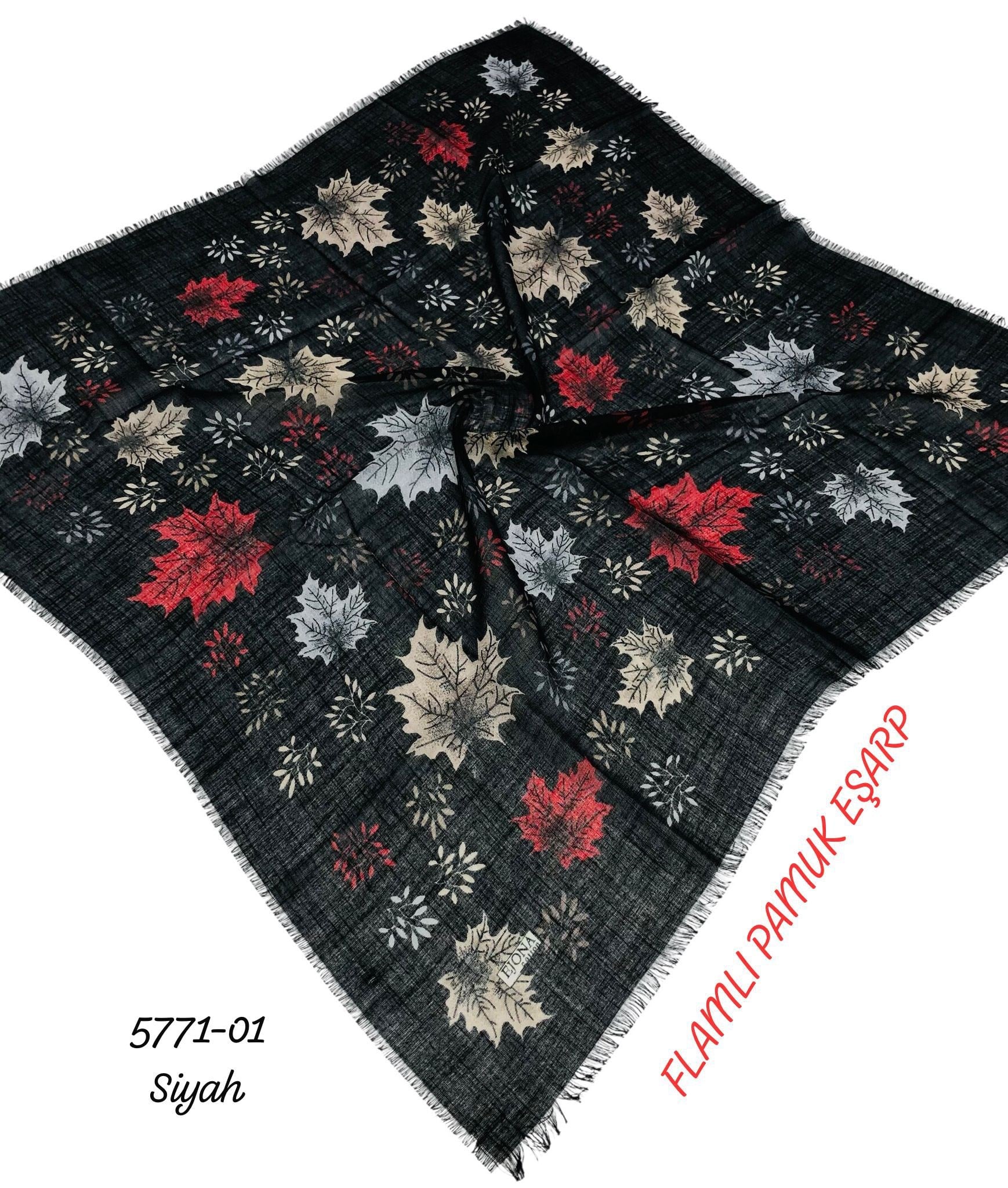 Flamlı Pamuk Eşarp