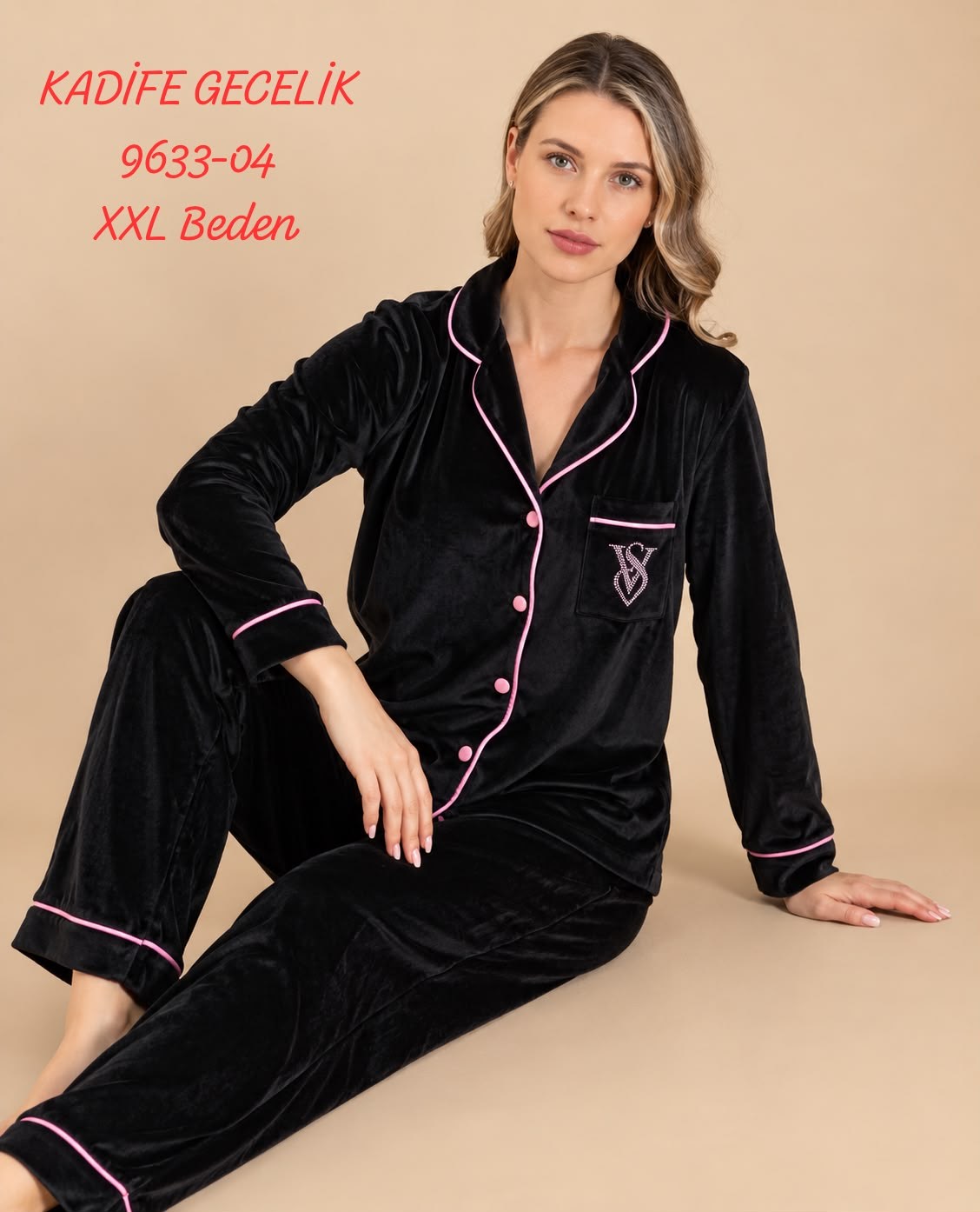Kadife Gecelik Pijama takımı