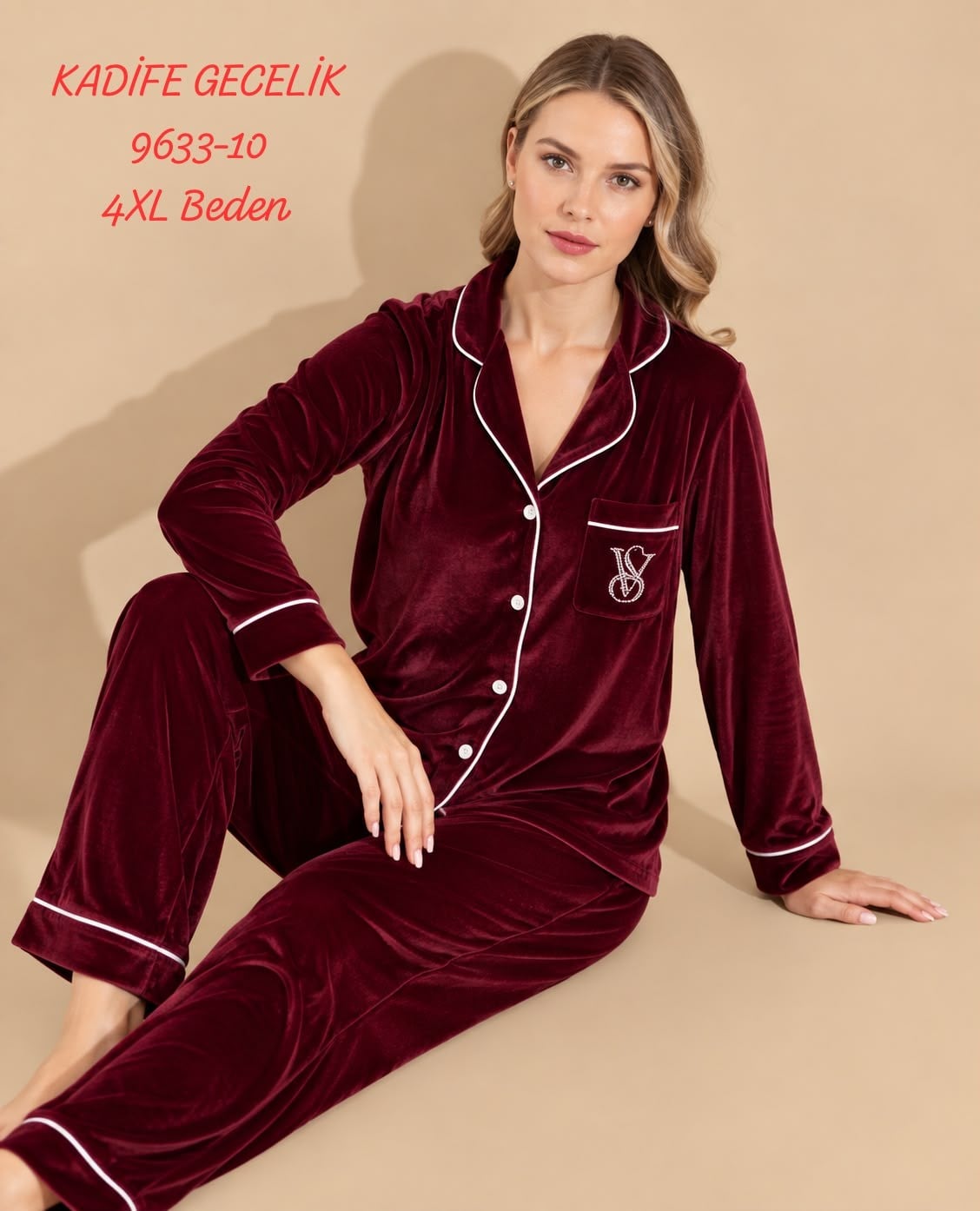 Kadife Gecelik Pijama takımı