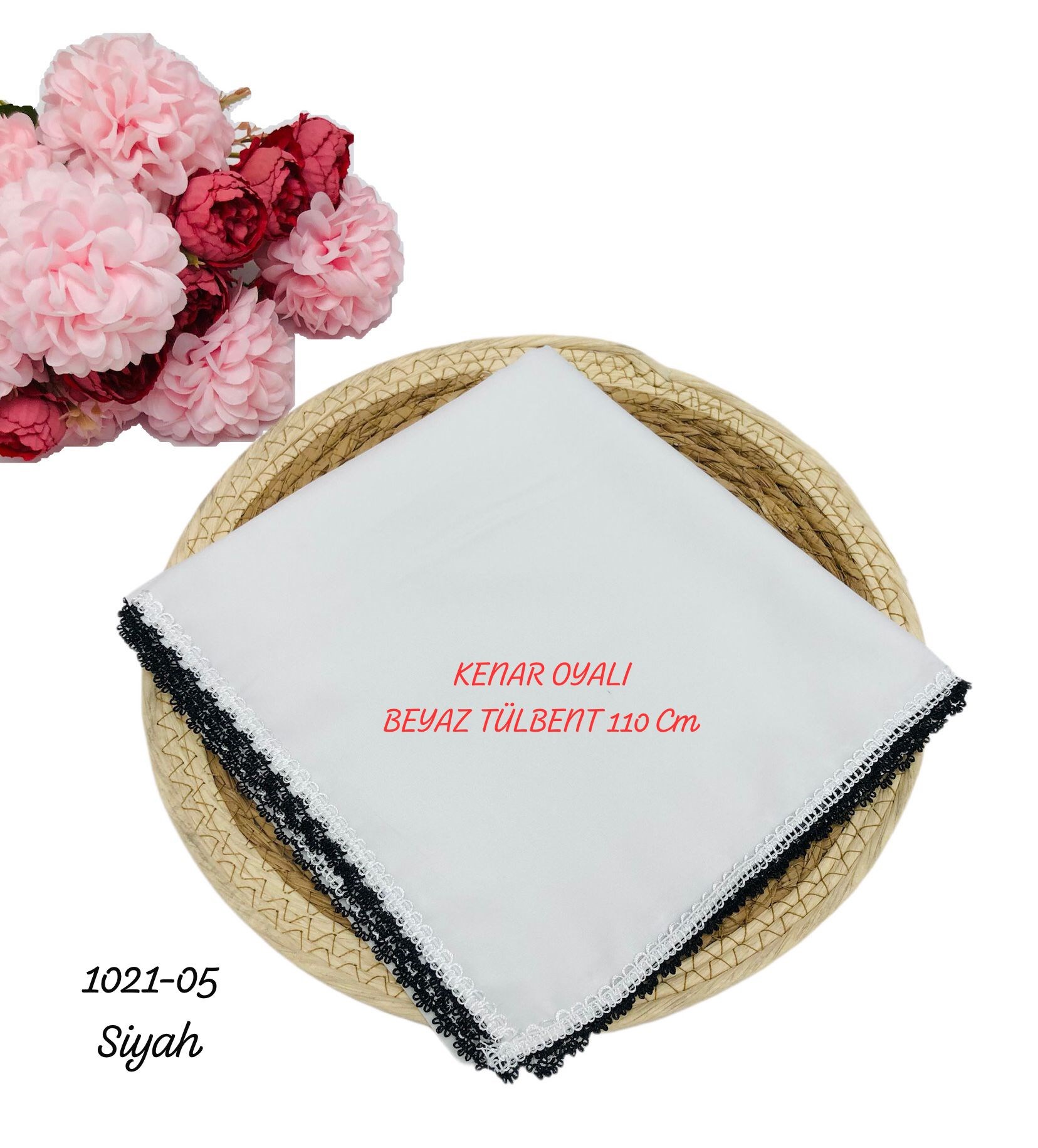 Kenarı Oyalı Tülbent 110 cm