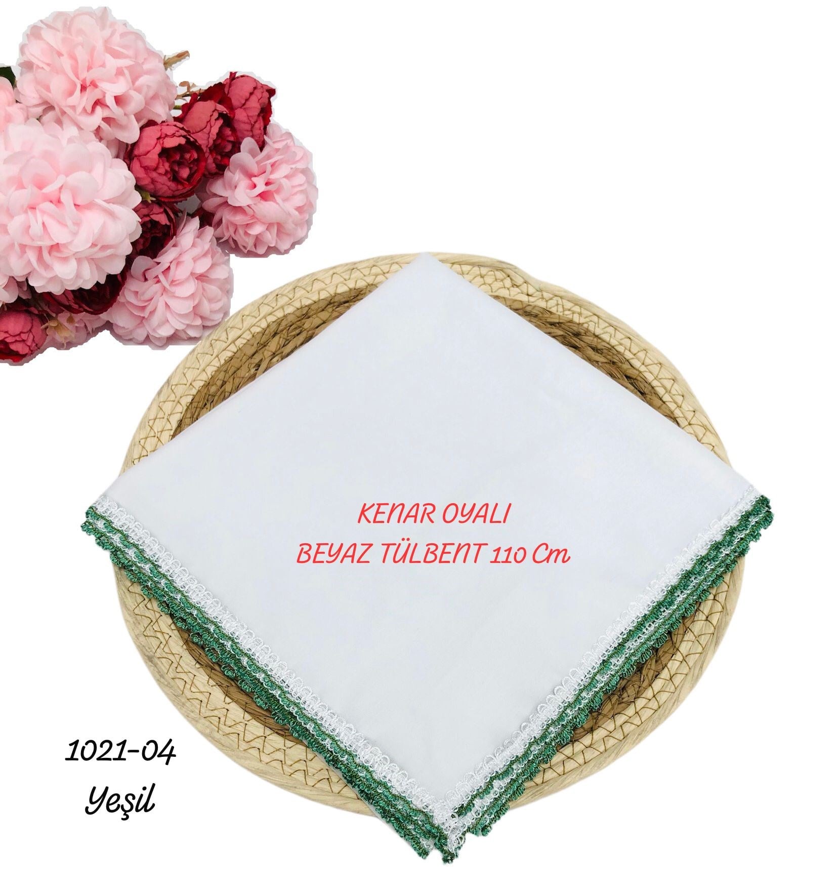 Kenarı Oyalı Tülbent 110 cm
