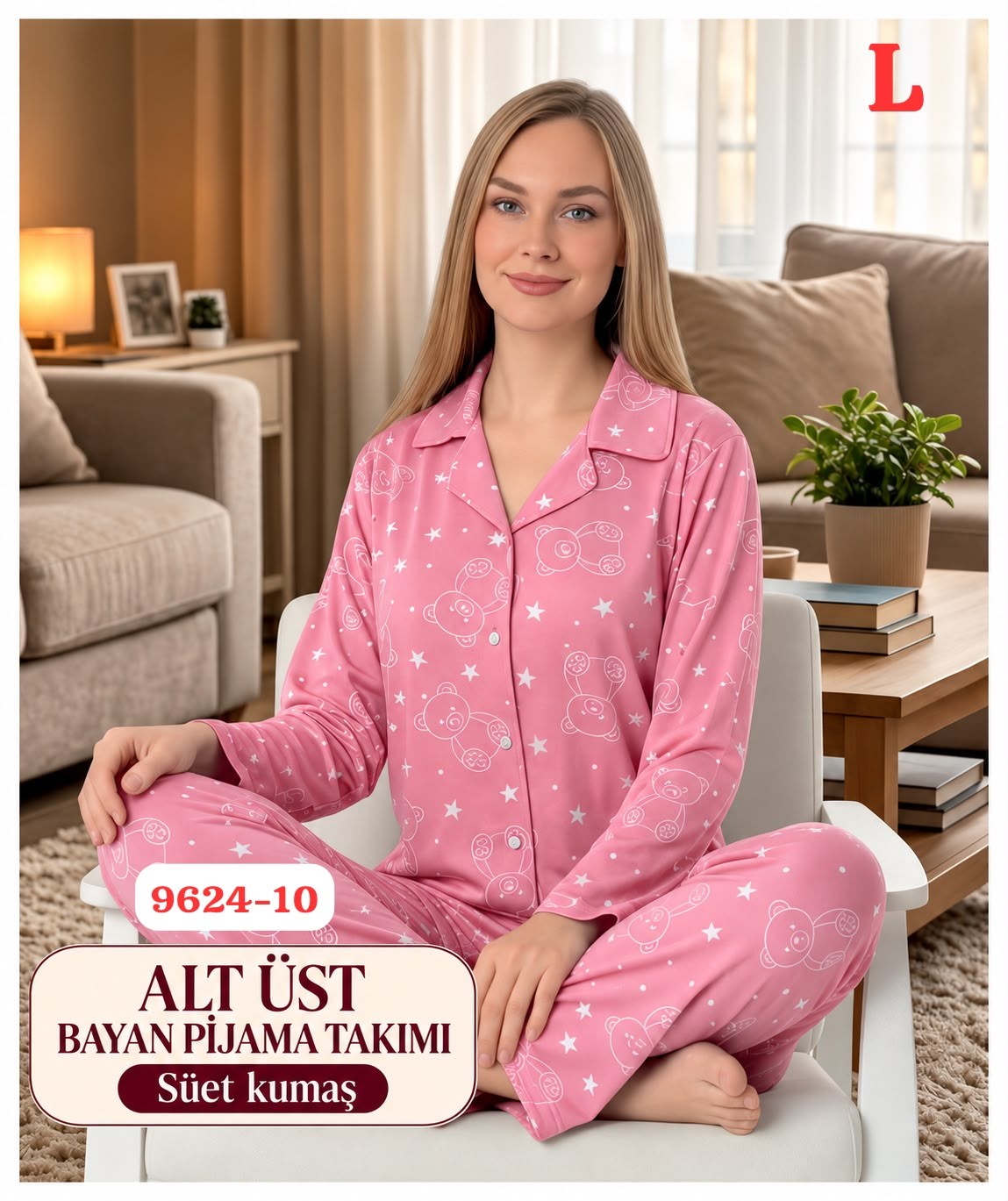 Süet Kumaş Pijama Takımı