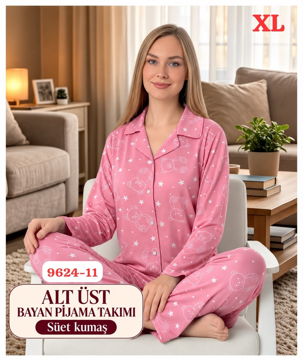 Süet Kumaş Pijama Takımı