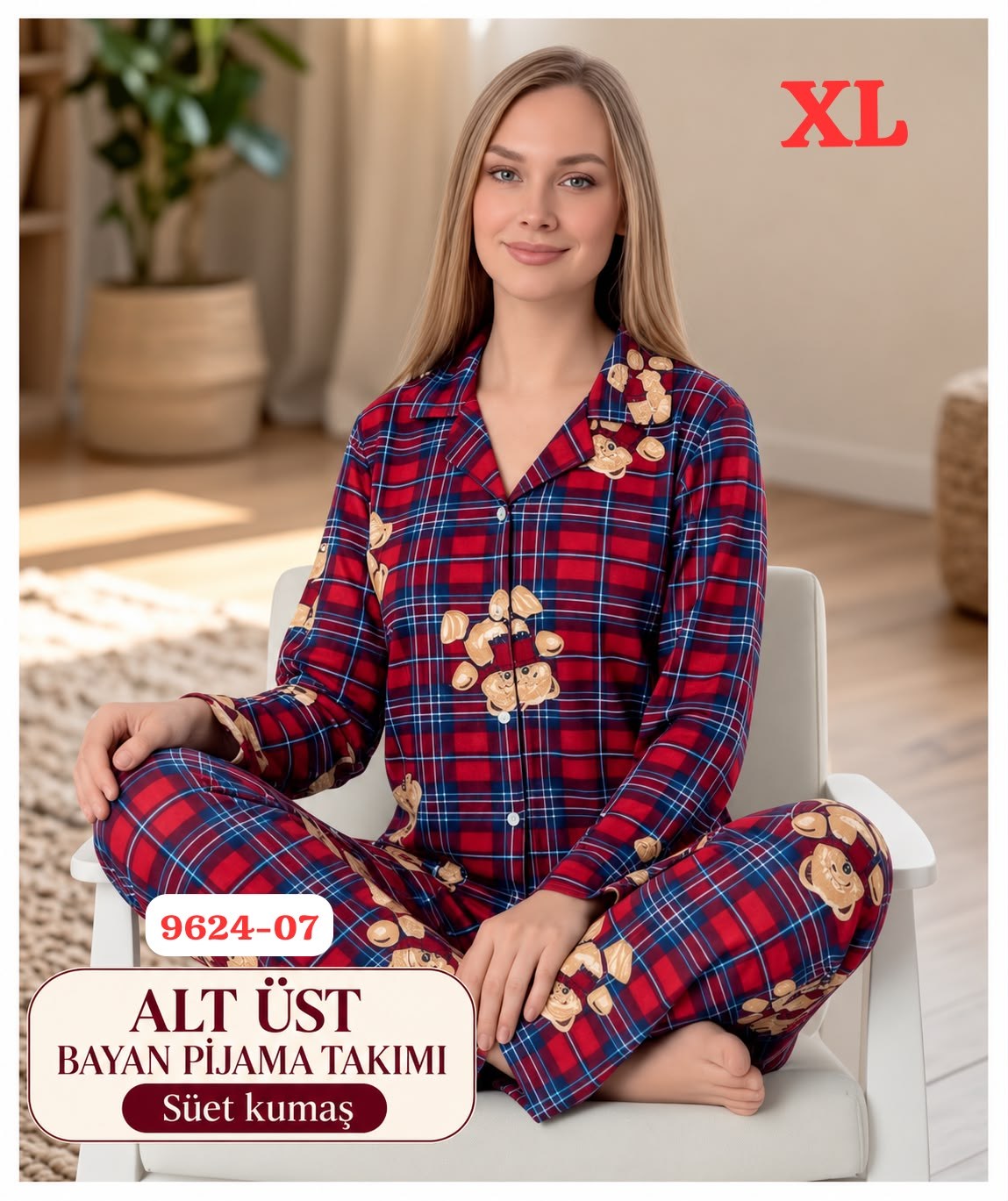 Süet Kumaş Pijama Takımı