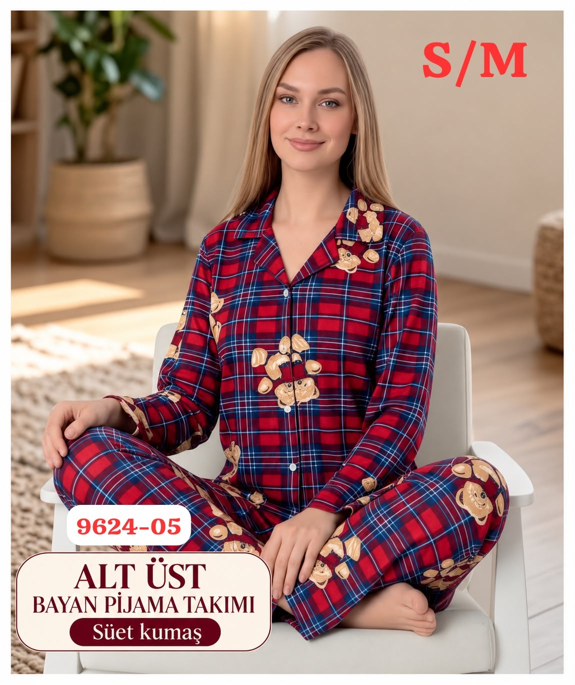 Süet Kumaş Pijama Takımı